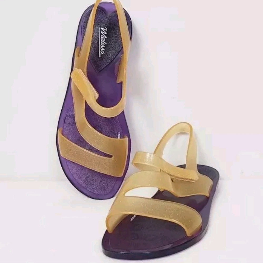 NEW! Mini Melissa The Real Jelly Sandals Big Girl Size 4 Flats Open Toe Straps